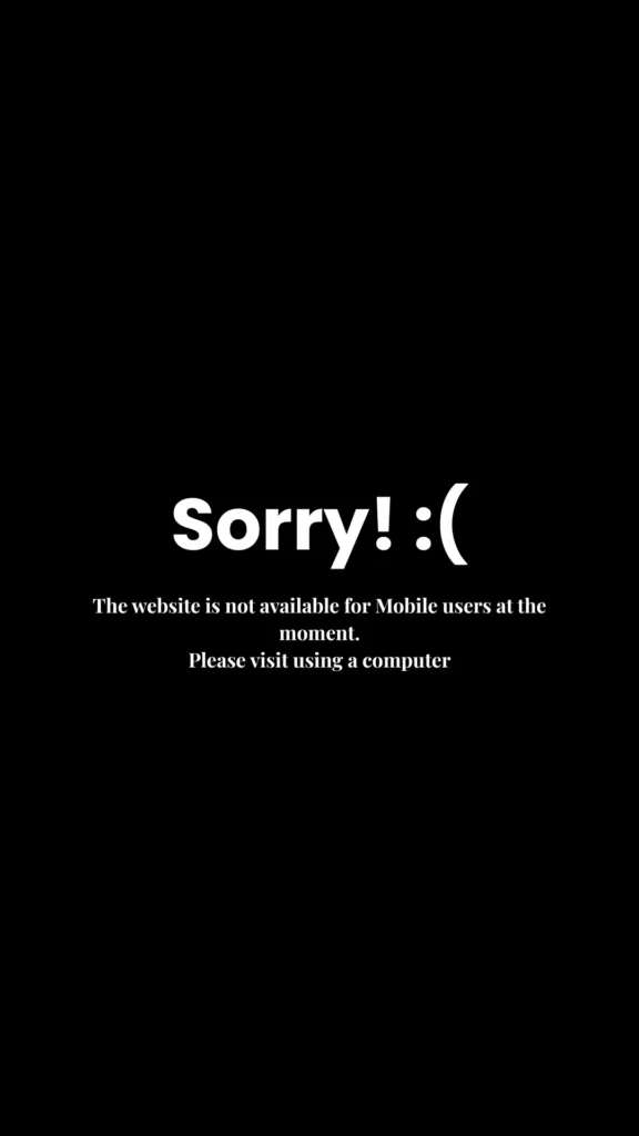 website not available for mobile users